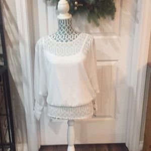 Dressy white blouse with attached camisole